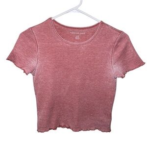 American Eagle Lettuce Hem Waffle Tee